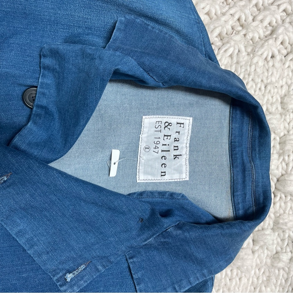 Frank & Eileen Blue Pea Coat Relaxed Fit - Picture 3 of 4